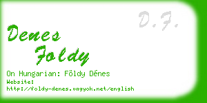 denes foldy business card